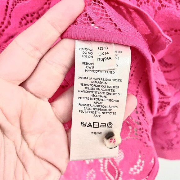 NWT Anthropologie Pink Lace Long Sleeve Top Size 10 - Picture 5 of 8